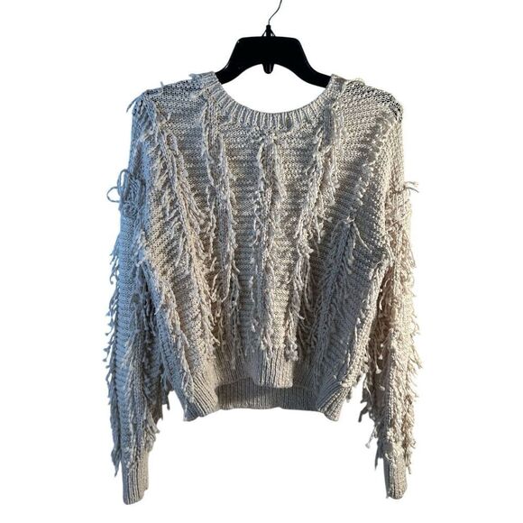 Gimmicks BKE Piereced Fringe Festival cream colored sweater small rn#158262 (sol - Picture 8 of 8